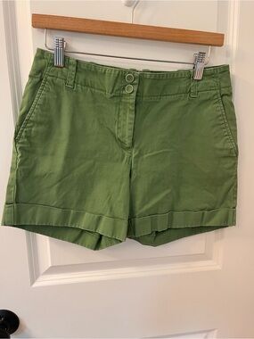 Talbots Olive Green Cuffed Cotton Shorts